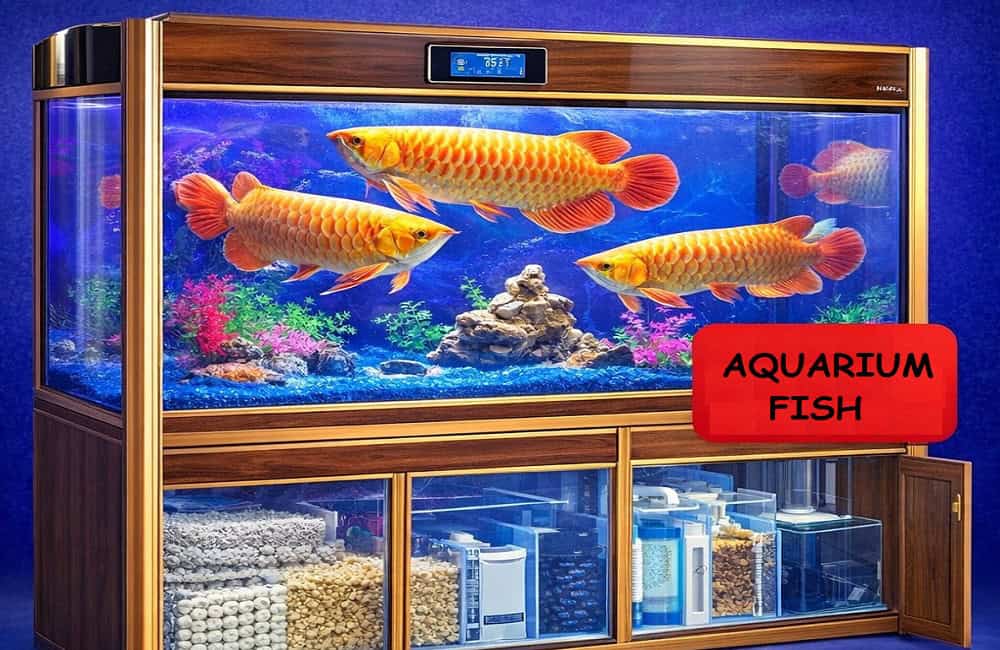 Large aquarium setup for Golden Arowana fish care